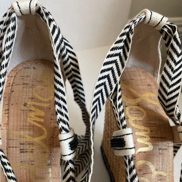 Sam Edelman Trey Beaded Lace-Up Espadrille Wedge Sandals - Picture 6 of 10